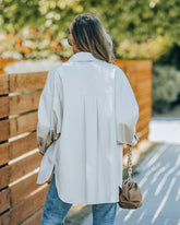 Jonas Pocketed Faux Leather Shacket - Ecru - FINAL SALE Ins Street